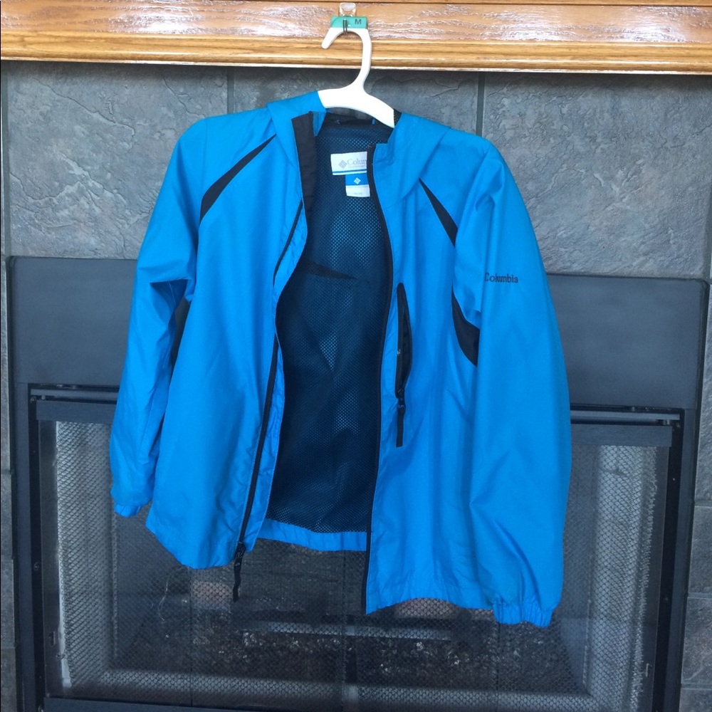 Blue Columbia rain jacket