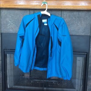 Blue Columbia rain jacket