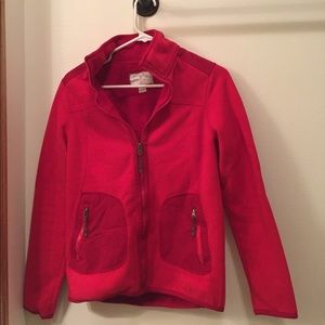 All red full zip jacket! Only worn a couple times!