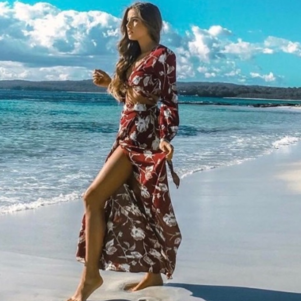 Flynn Skye Wrap It Up Skirt Wine Blossom