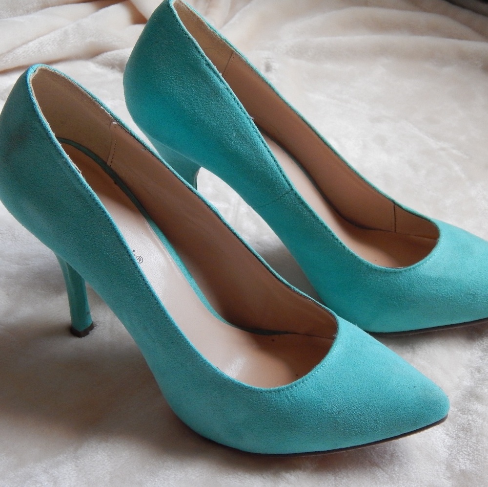 Aquamarine Blue Teal Heels