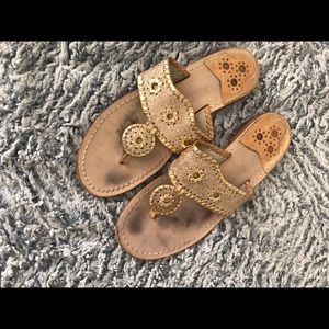 Gold glitter Jack Roger sandals