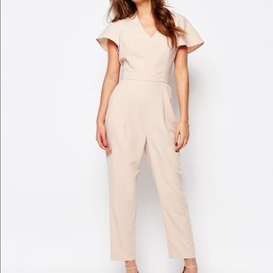 New Look Flutter Sleeve Jumpsuit (Blush)