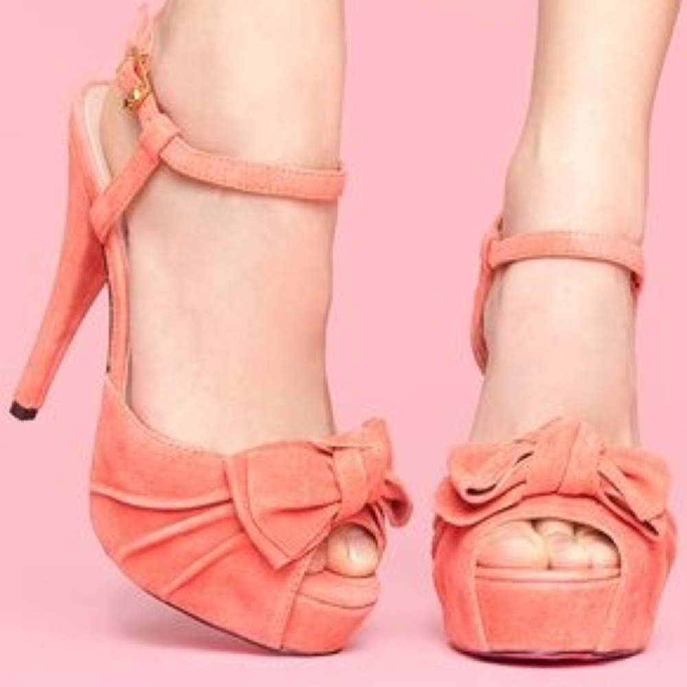 Betsey Johnson Haylie Platform Sandal Heels -Coral