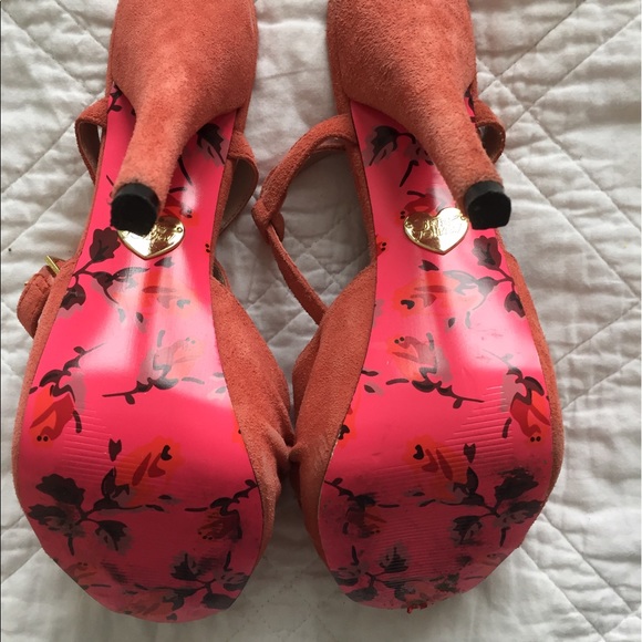 Betsey Johnson Haylie Platform Sandal Heels -Coral - Picture 6 of 8