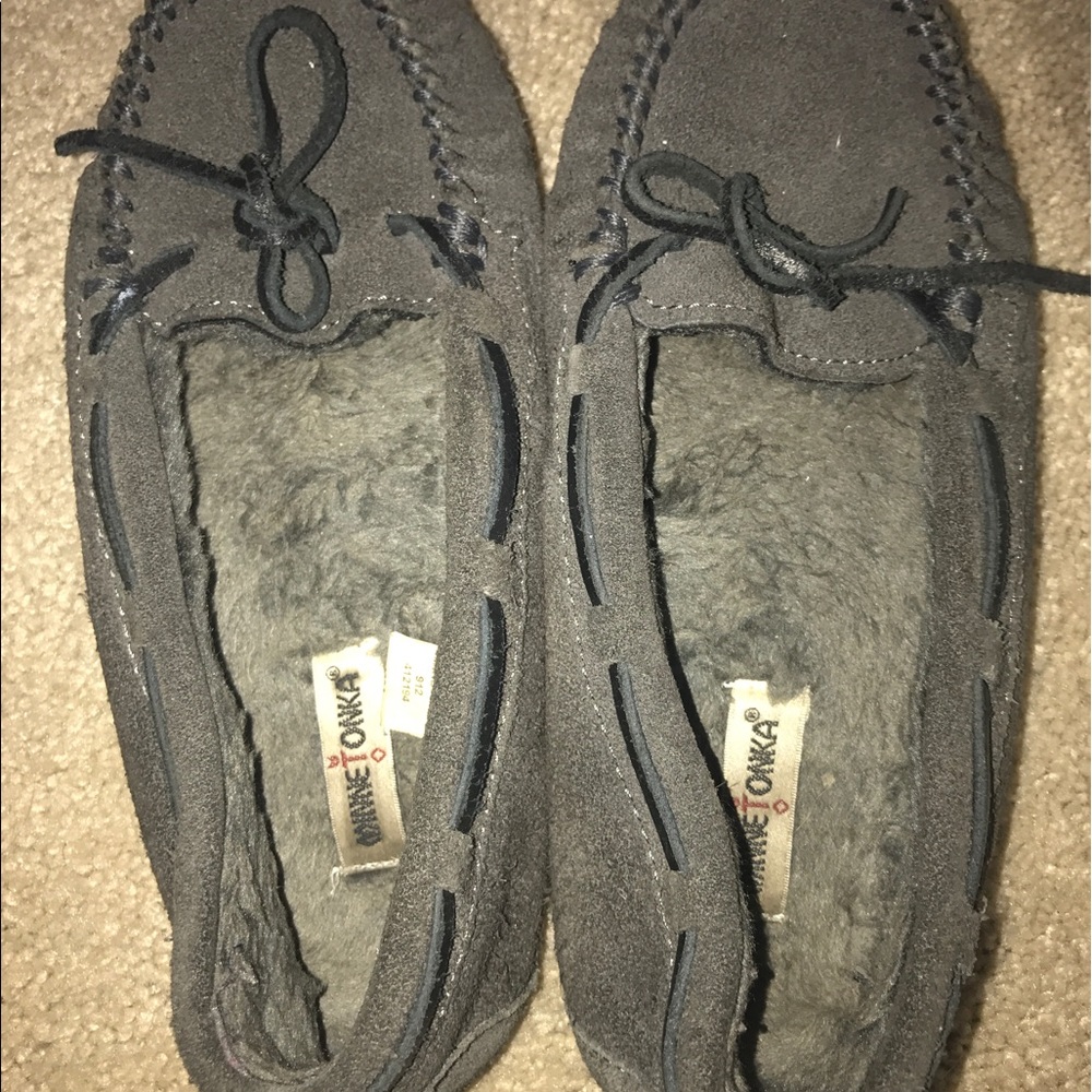 Gray Moccasins size 5