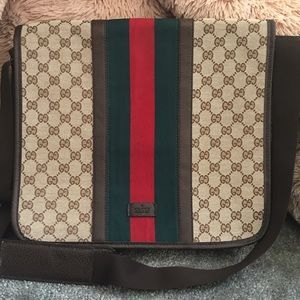 Gucci Vintage Monogram Crossbody Messenger Bag