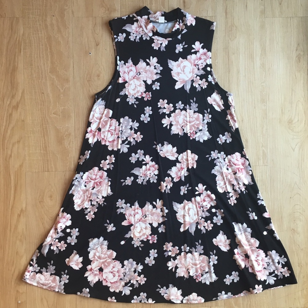 Mock Neck Swing Dress