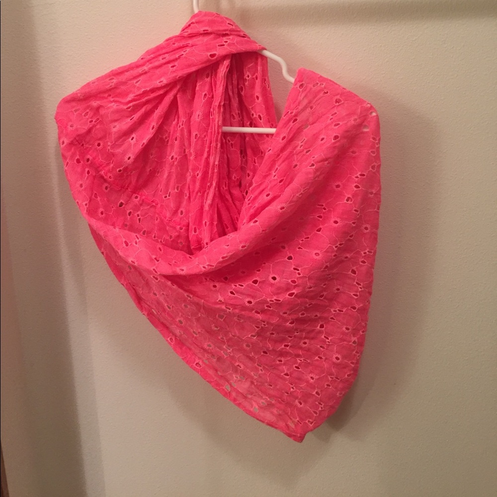 Embellished pink infinity scarf