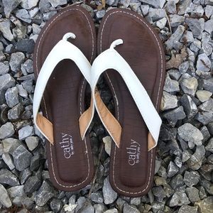Cathy Jean White Summer Sandals