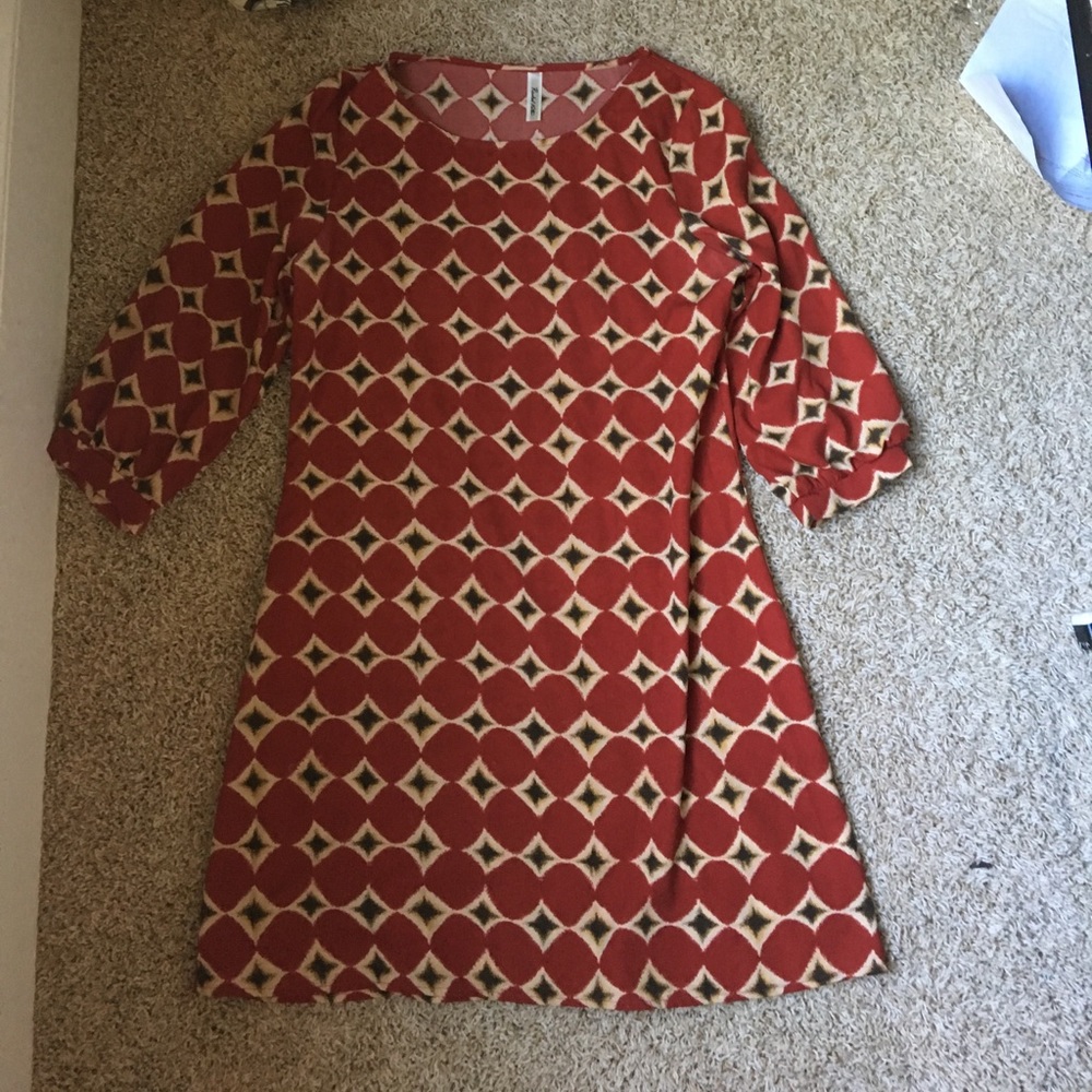 red and gold boutique dress