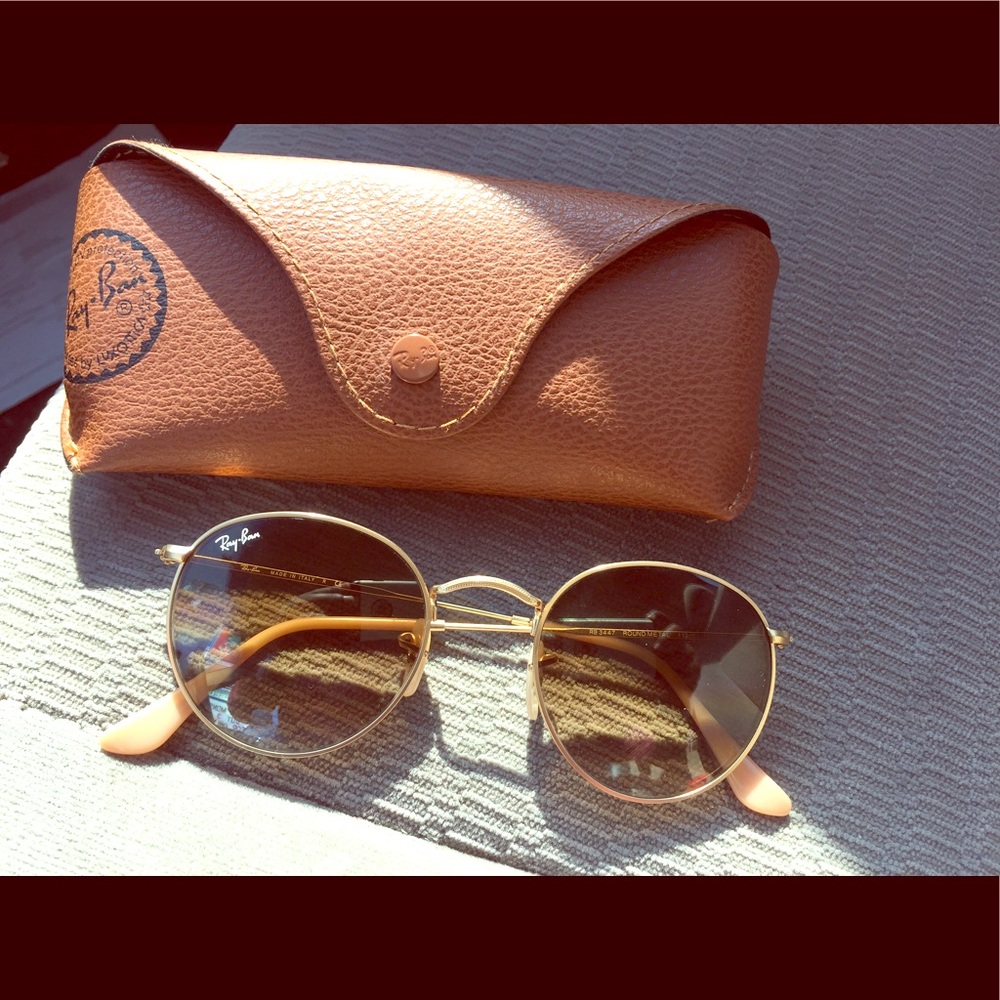 Ray Ban gold frame sunglasses