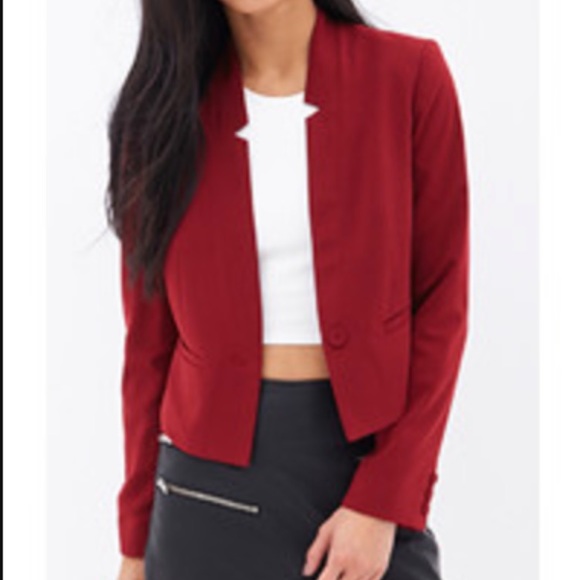 PRICE DROP** NWT Burgundy Blazer Forever 21 Small - Picture 5 of 6