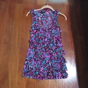 Express colorful ruffled top for any occasion