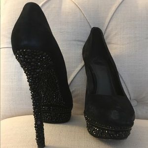 B Brian Atwood Suede Platform Stilettos