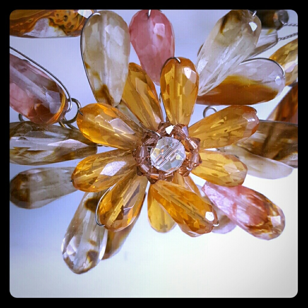 Funky beaded flower necklace