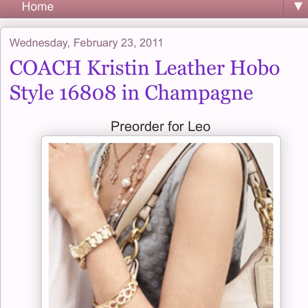 COACH Kristen Leather Hobo Style 16808