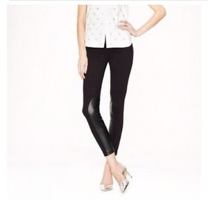 J. Crew Ponte Leggings w leather detail