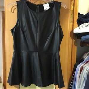 Faux leather peplum top for going out
