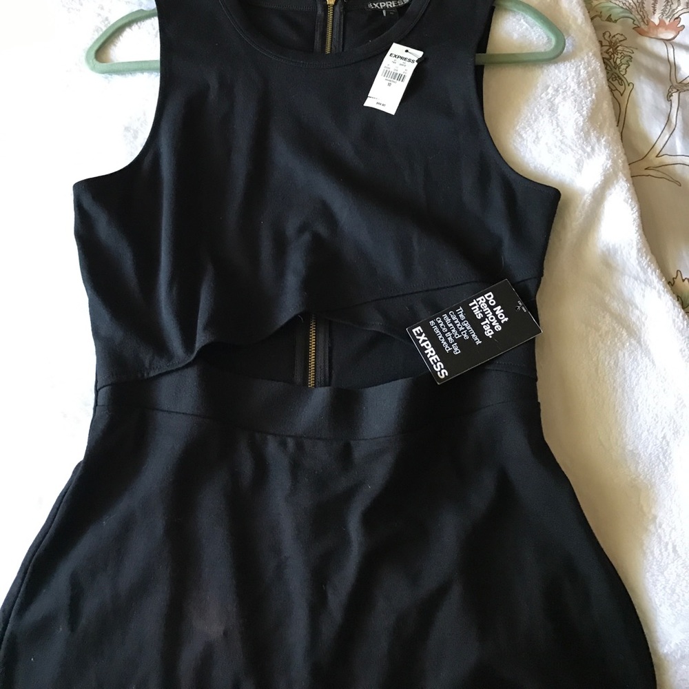 Express peep hole mid section mini dress