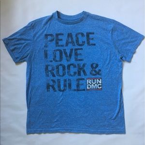 RUN DMC peace love rock & rule men's t shirt