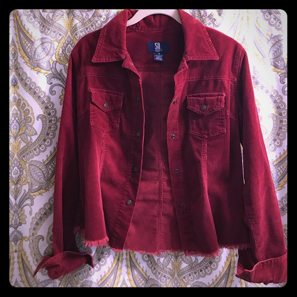Retro corduroy red shirt/blazer