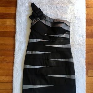 Betsey & Adam One Shoulder Cocktail Dress
