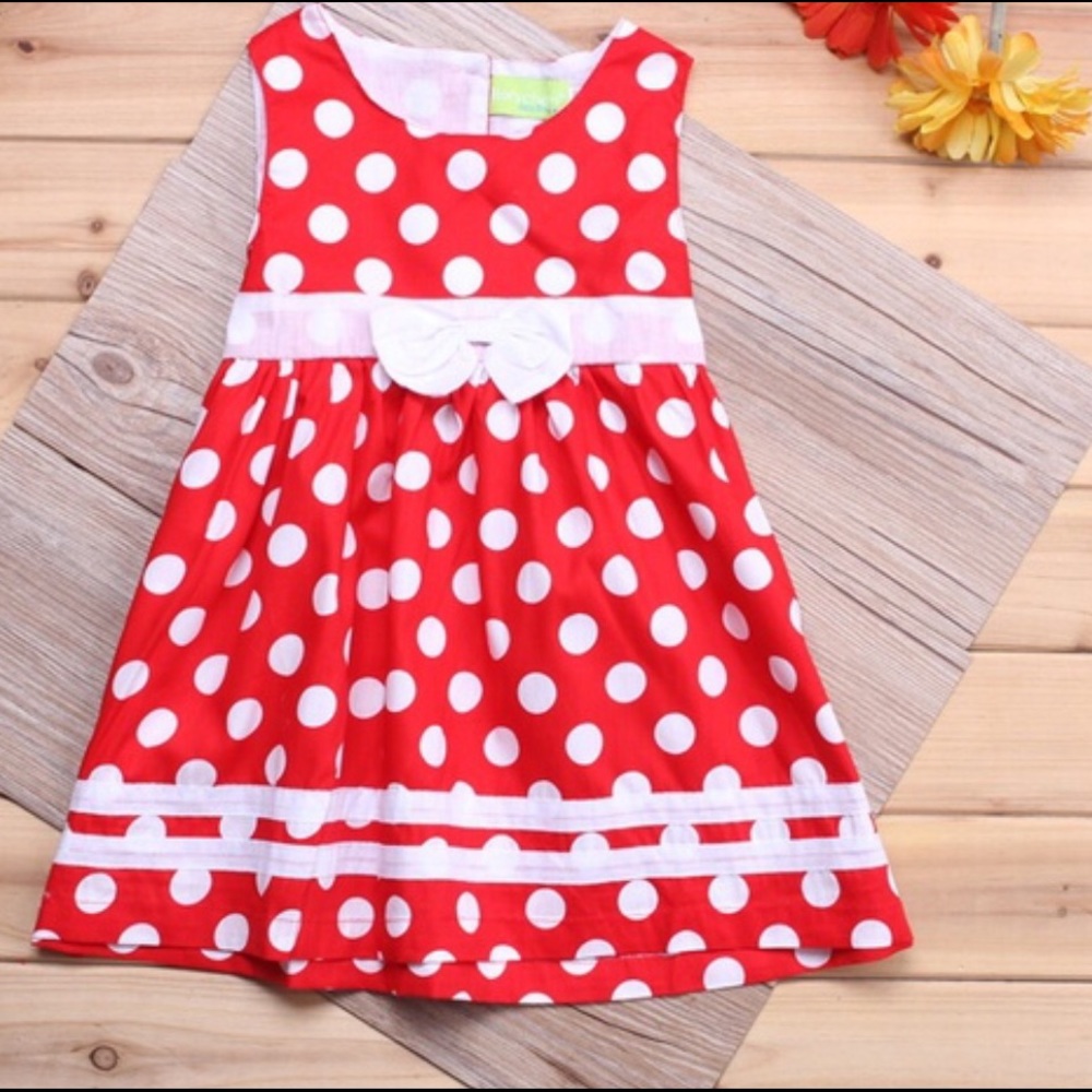 Sleeveless Red Polka Dot Dress