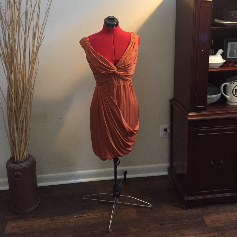 Burnt Orange Catherine Malandrino Cocktail Dress