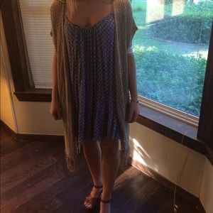 Mocha Crochet Fringe Duster