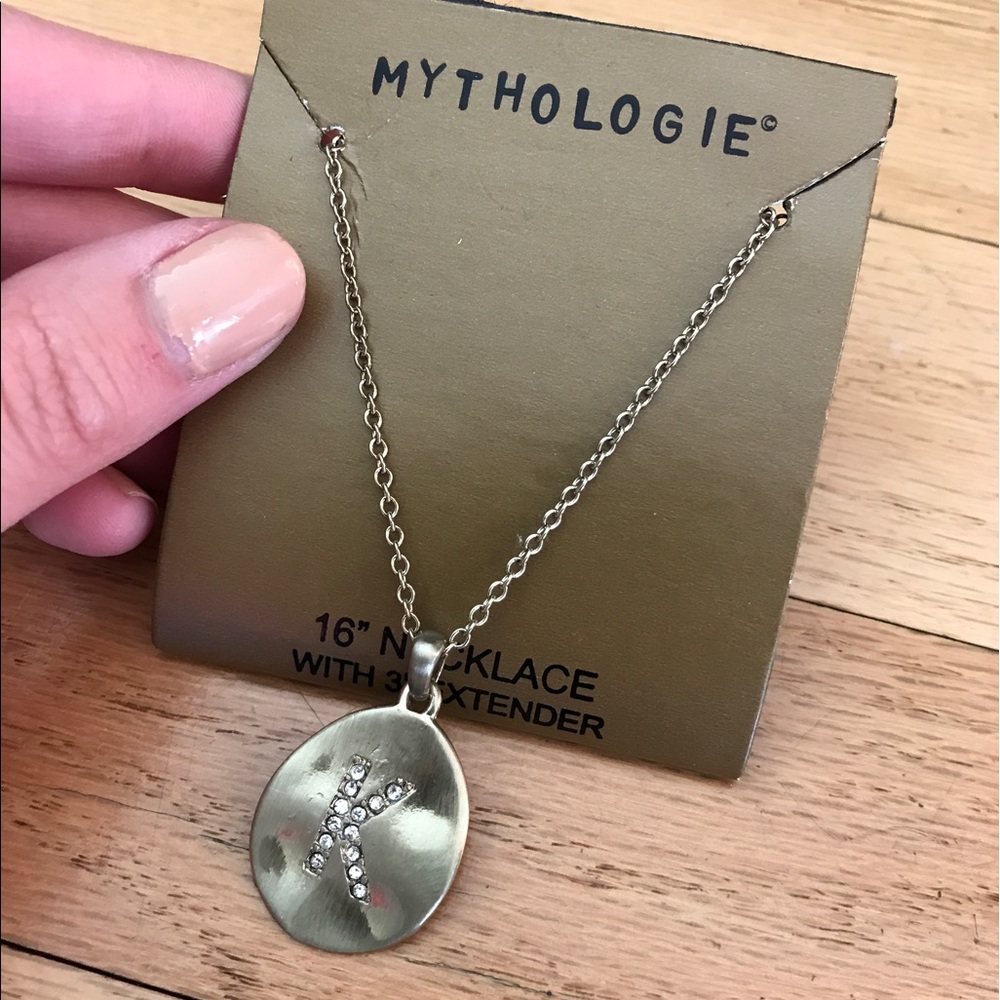 Mythology K initial necklace