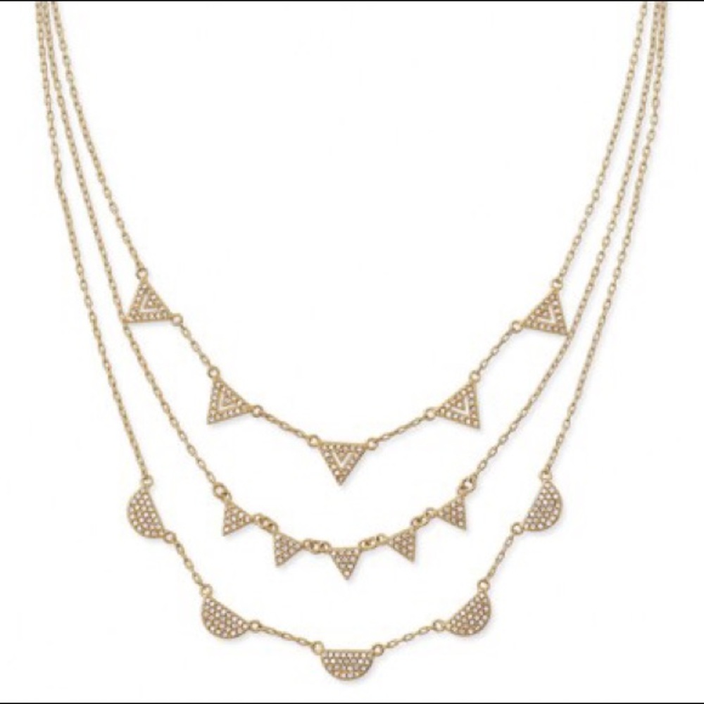 Stella and Dot gold reversible layering necklace