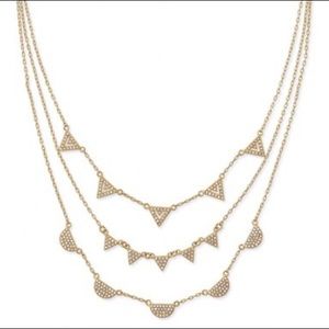 Stella and Dot gold reversible layering necklace