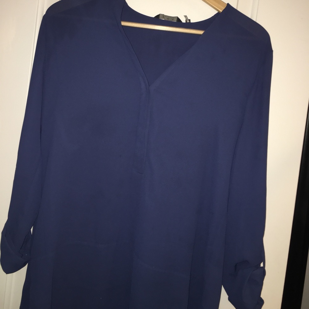 Navy Blue Tunic high low top