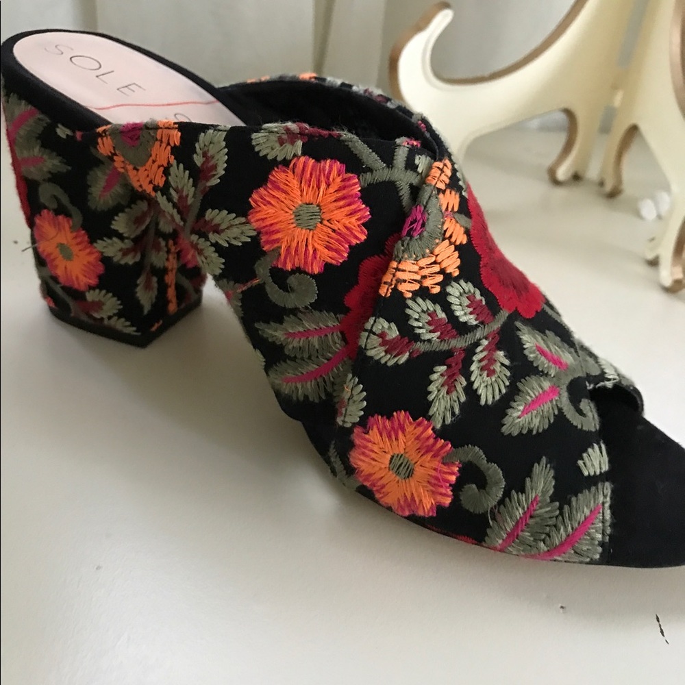 Sole Society Floral Mules