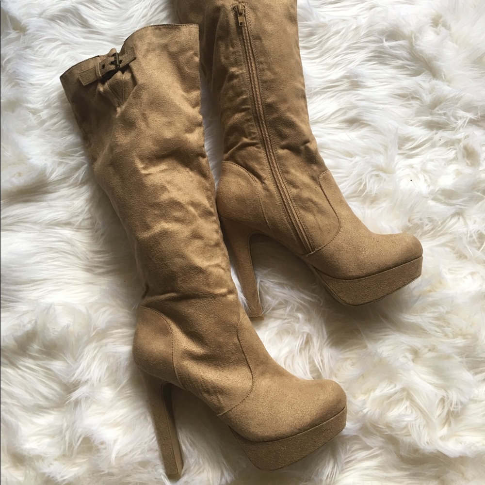 Nicoline Suede Taupe Knee high boots BRAND NEW