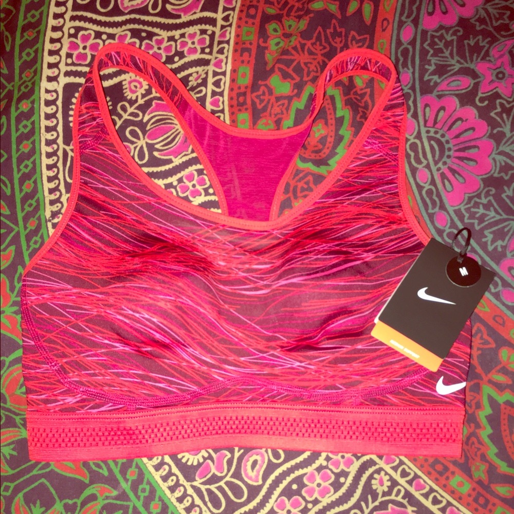 Pink Nike sports bra size medium brand-new