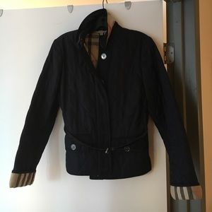 Authentic Burberry quilted jacket. Navy. Sz 6.