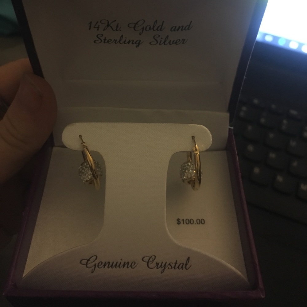 14k gold hoop earrings!!