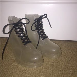 Clear rain boots