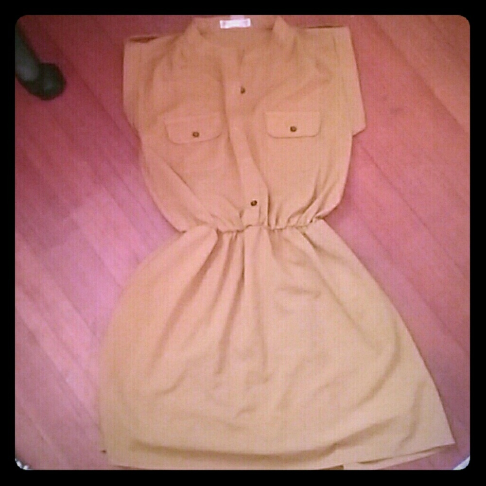 A'gaci gold short shirt dress