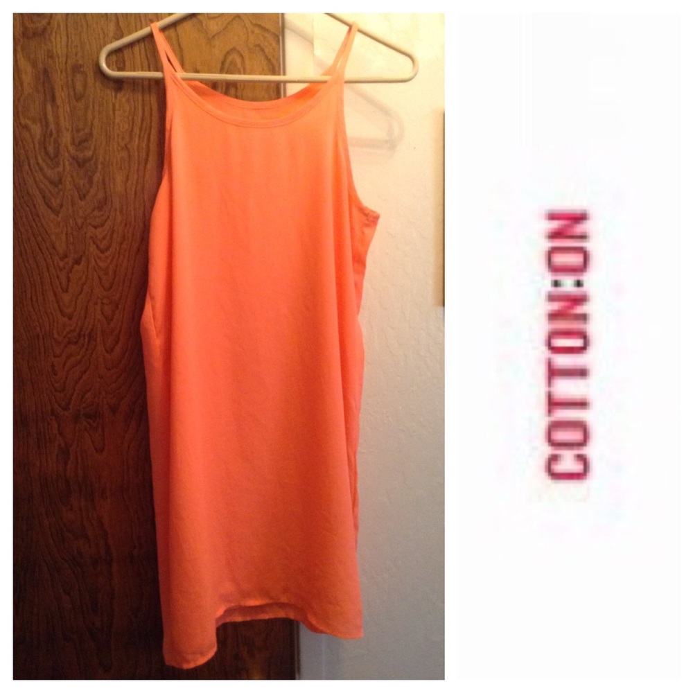 Bright neon corral blouse