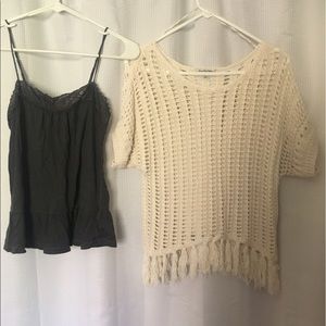 American Eagle sweater and tanktop blouse