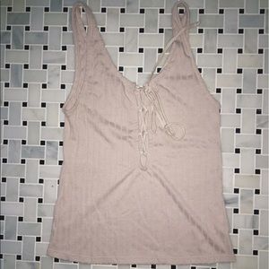 Project Social T & UO Lace Up Ribbed Tank