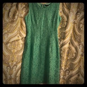 TAHARI lace aqua dress