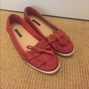 Zara red moccasins