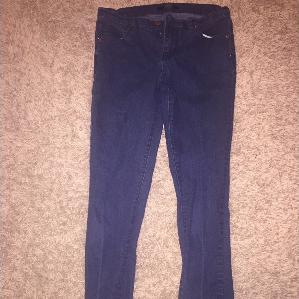 Dark wash blue jeans