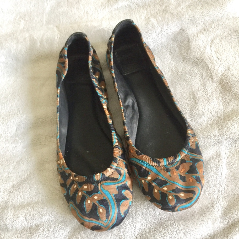 Tory Burch silk flats- multicolored