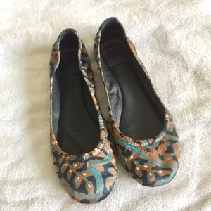 Tory Burch silk flats- multicolored