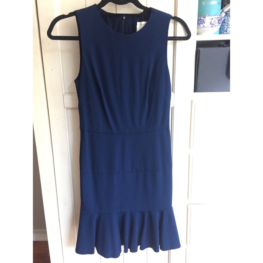 Nicole Miller Artelier Navy Flounce Dress